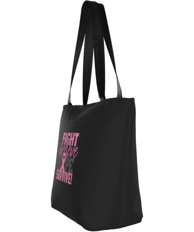 Breast Cancer Awarenessâ€"Believe, Hope, Fight Women'S Casual One Shoulder Carry Shopping Bag Large Capacity Working Storage ...