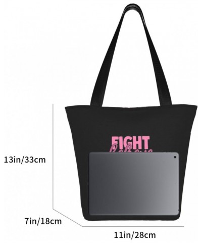 Breast Cancer Awarenessâ€"Believe, Hope, Fight Women'S Casual One Shoulder Carry Shopping Bag Large Capacity Working Storage ...