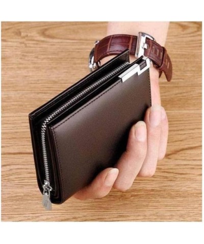 Card Holder Leather Wallet Large Capacity Short Coin Purses Men's Bifold Clutch for Coin Card Organizer 9.5x11.8cm Browm-1 $3...