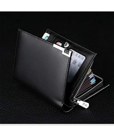 Card Holder Leather Wallet Large Capacity Short Coin Purses Men's Bifold Clutch for Coin Card Organizer 9.5x11.8cm Browm-1 $3...