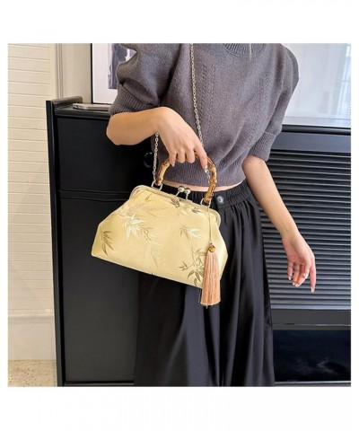 New Chinese Style Bags Worn With Cheongsam, Women's Chinese Style Hanfu Gold Bag Handbag, Retro Hand-Carried Bamboo Bag Blue ...