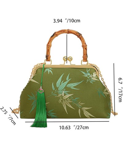 New Chinese Style Bags Worn With Cheongsam, Women's Chinese Style Hanfu Gold Bag Handbag, Retro Hand-Carried Bamboo Bag Blue ...