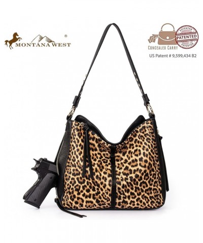 Tote Handbags for Women Concealed Carry Purses Vegan Leather Hobo Shoulder Bag 3pcs Purse Set Z146 Leopard $18.87 Totes