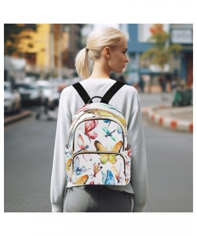 Rainbow Butterfly Dragonfly Backpack Purse for Women Travel Handbag Shoulder Bag $14.00 Backpacks