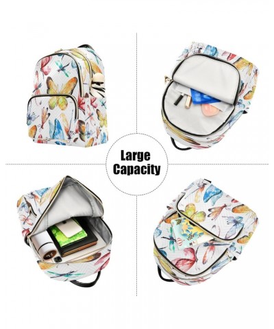 Rainbow Butterfly Dragonfly Backpack Purse for Women Travel Handbag Shoulder Bag $14.00 Backpacks