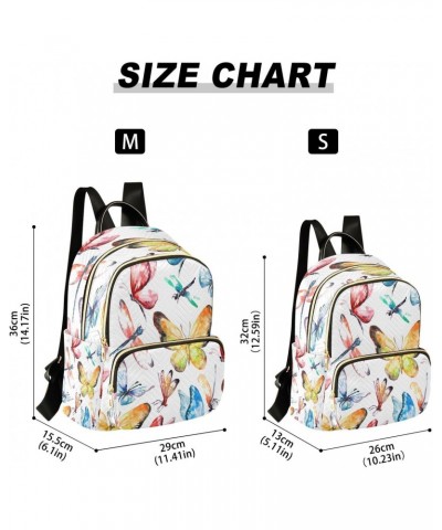 Rainbow Butterfly Dragonfly Backpack Purse for Women Travel Handbag Shoulder Bag $14.00 Backpacks