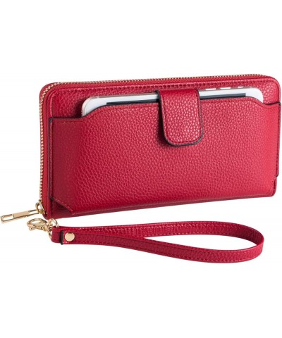 Women Wristlet Wallet with Cell Phone Holder Zip Around Handbag … Red-2 $8.47 Wristlets