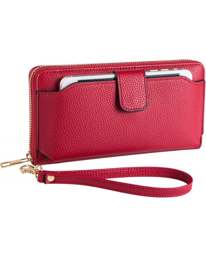 Women Wristlet Wallet with Cell Phone Holder Zip Around Handbag … Red-2 $8.47 Wristlets