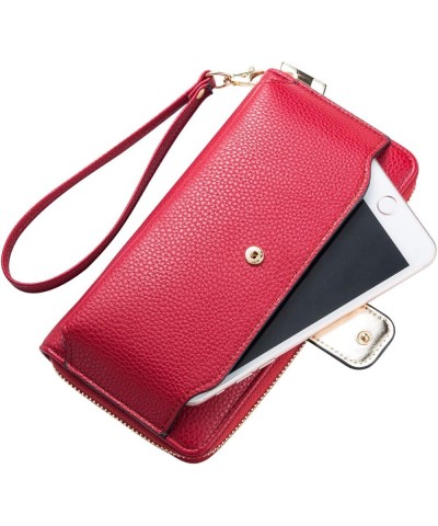 Women Wristlet Wallet with Cell Phone Holder Zip Around Handbag … Red-2 $8.47 Wristlets