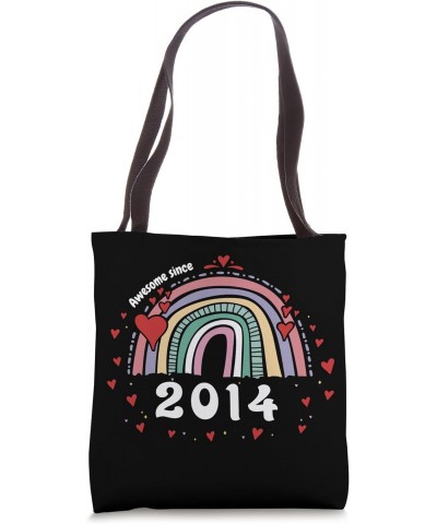 Awesome 2014 - 9th Birthday w/ Cute Vintage Groovy Rainbow Tote Bag $12.54 Totes