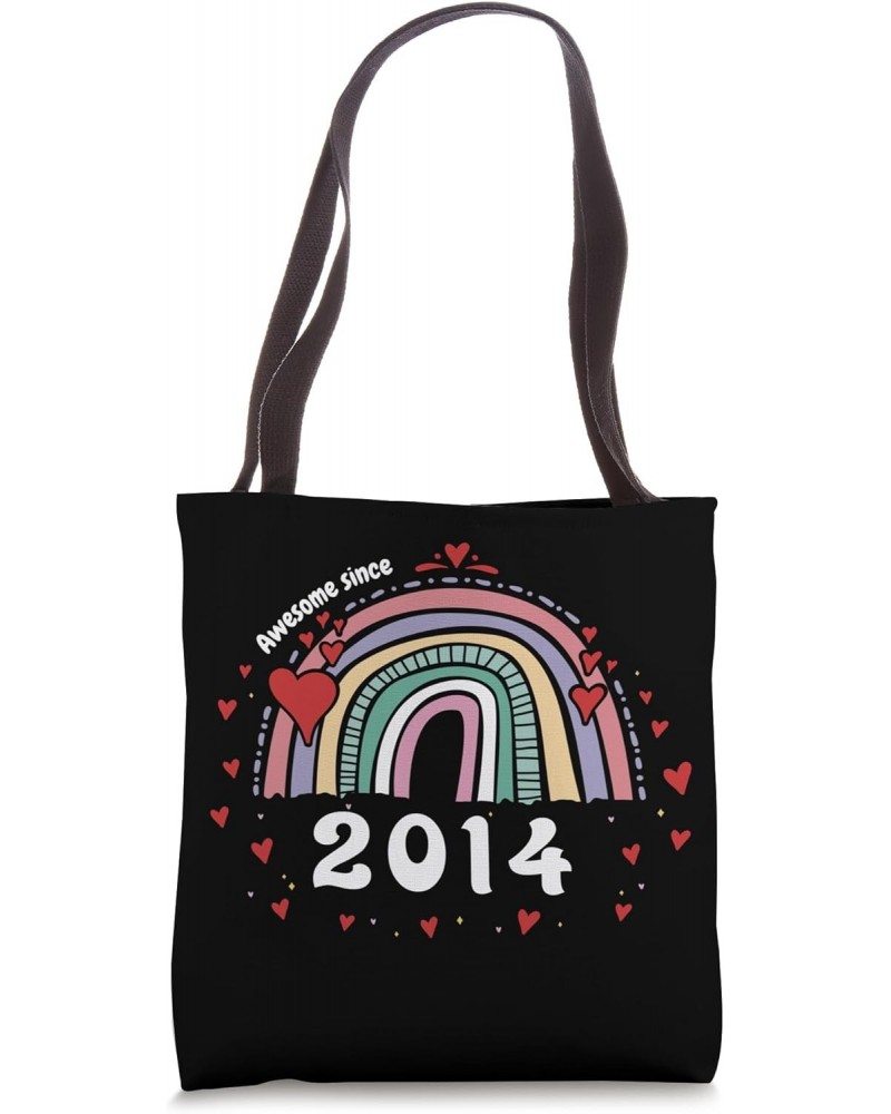 Awesome 2014 - 9th Birthday w/ Cute Vintage Groovy Rainbow Tote Bag $12.54 Totes