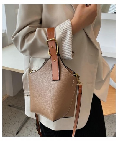 Women's Bucket Shoulder Crossbody Bag PU Leather Hobo Bag Fashion Purse Retro Handbag Totes Satchels Brown $16.32 Totes