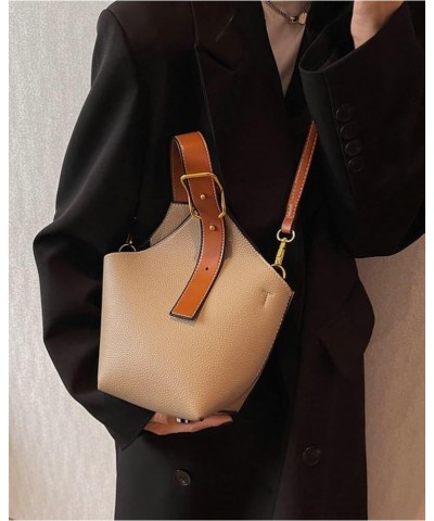 Women's Bucket Shoulder Crossbody Bag PU Leather Hobo Bag Fashion Purse Retro Handbag Totes Satchels Brown $16.32 Totes