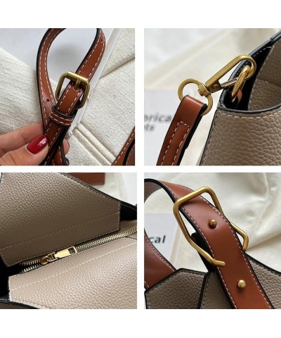 Women's Bucket Shoulder Crossbody Bag PU Leather Hobo Bag Fashion Purse Retro Handbag Totes Satchels Brown $16.32 Totes