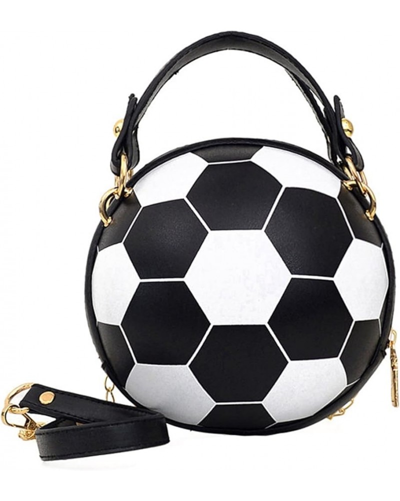 Women's Bag Fashionable Football Bag Versatile Shoulder Bag Messenger Bag Shoulder Bag Black $11.20 Shoulder Bags