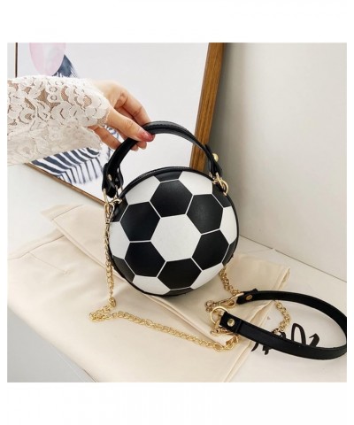 Women's Bag Fashionable Football Bag Versatile Shoulder Bag Messenger Bag Shoulder Bag Black $11.20 Shoulder Bags