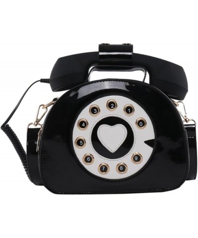 2 Pcs Telephone Diagonal Bag Clock Bag Pu Handbag Portable Shopping Bag Womens Wallet Telephone Black $16.68 Crossbody Bags