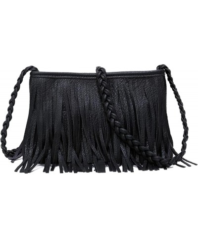 Women Hobo Fringe Crossbody Purse Vintage Small Tassel Shoulder Handbags Envelope Tassel Purses Black01 $22.04 Totes