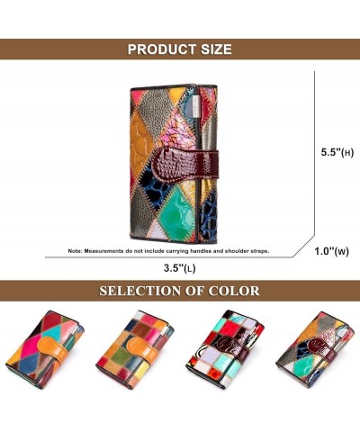 Small Wallets for Women Multicolor Genuine Leather Trifold Card Holder with ID Window Ladies Zipper Coin Purse B / Multi $26....