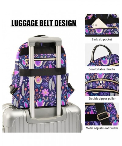 Cartoon Creative Purple Flowers Fashion Backpack Purse for Women, Casual Daypacks, Ladies Gift for Traveling Hiking Multicolo...