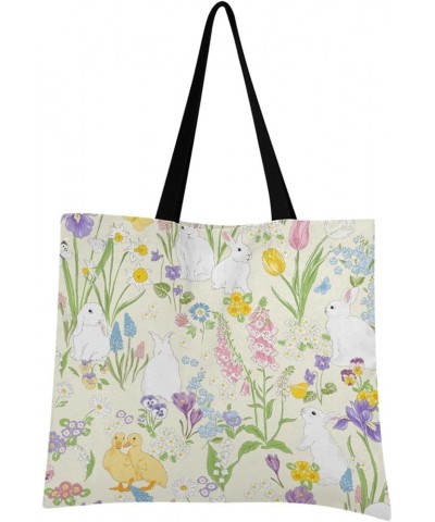 Canvas Tote Bag for Women with Pocket,Canvas Tote Purse Work Tote Bag Canvas Shopping Bag Easter 2 $9.89 Totes