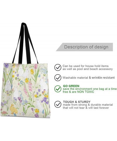 Canvas Tote Bag for Women with Pocket,Canvas Tote Purse Work Tote Bag Canvas Shopping Bag Easter 2 $9.89 Totes