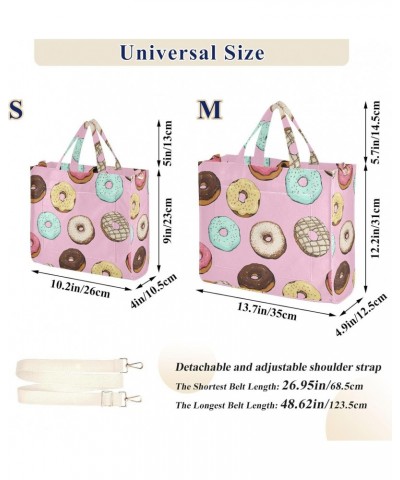 Donut Pink Tote Bag for Women Corduroy Bags Cross Body Bag Purse Travel Bags for Beach Travel College Holiday $15.29 Totes