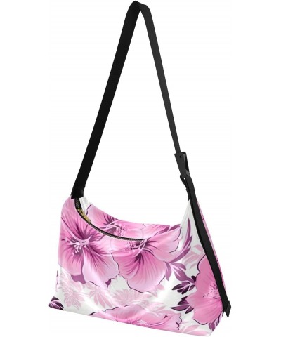 Tropical Hibiscus Flowers Tote Bag for Women Large Hobo Bags Hobo Crossbody Handbag Hobo Purse with Adjustable Strap for Girl...