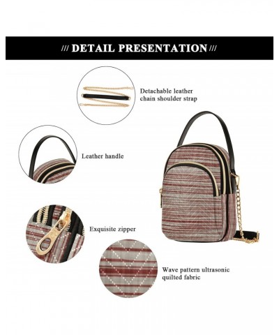 Cell Phone Purse Horizontal Lines Woven Crossbody Handbag Durable Shoulder Bag Sturdy Travel Pouch Compact Chic Bag for Women...