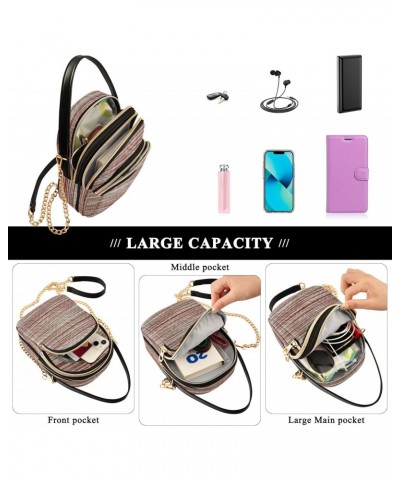 Cell Phone Purse Horizontal Lines Woven Crossbody Handbag Durable Shoulder Bag Sturdy Travel Pouch Compact Chic Bag for Women...