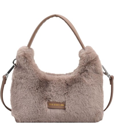 Fluffy Purses for Women, Furry Bags Y2K Faux Fur Purse Fluffy Tote Bag Fuzzy Shoulder Handbags A-grey $14.81 Totes