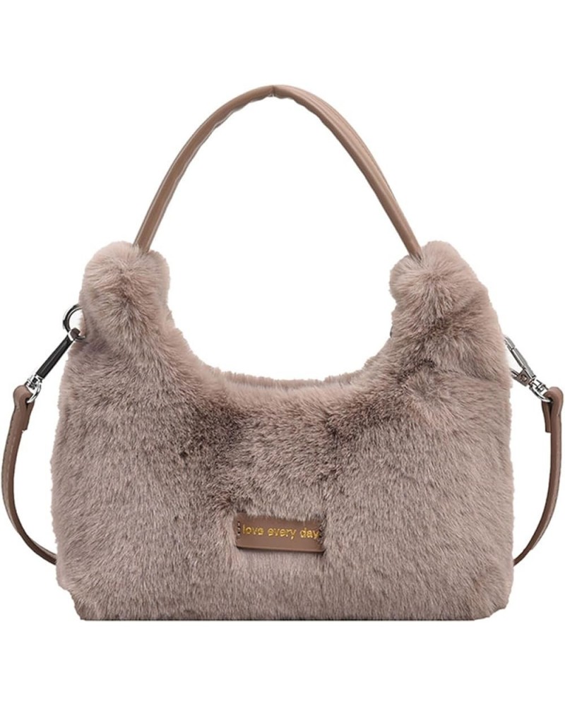 Fluffy Purses for Women, Furry Bags Y2K Faux Fur Purse Fluffy Tote Bag Fuzzy Shoulder Handbags A-grey $14.81 Totes