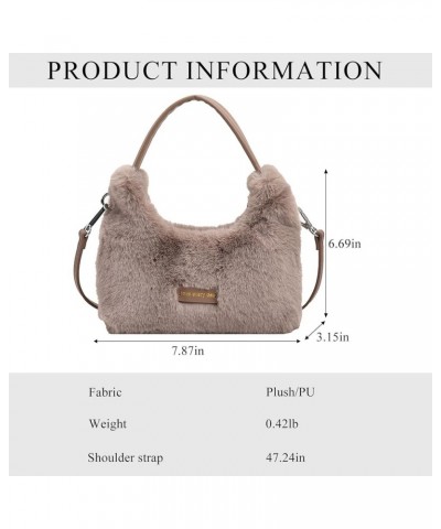 Fluffy Purses for Women, Furry Bags Y2K Faux Fur Purse Fluffy Tote Bag Fuzzy Shoulder Handbags A-grey $14.81 Totes