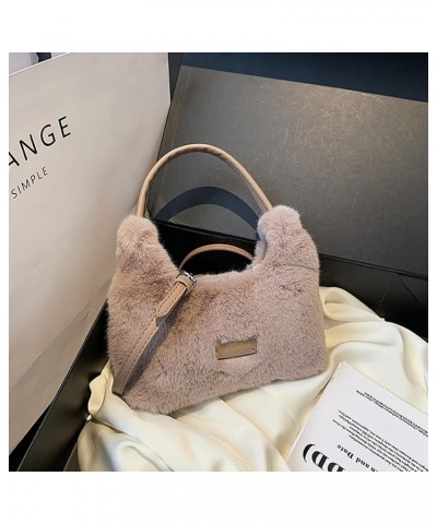 Fluffy Purses for Women, Furry Bags Y2K Faux Fur Purse Fluffy Tote Bag Fuzzy Shoulder Handbags A-grey $14.81 Totes