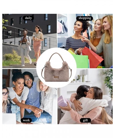 Fluffy Purses for Women, Furry Bags Y2K Faux Fur Purse Fluffy Tote Bag Fuzzy Shoulder Handbags A-grey $14.81 Totes