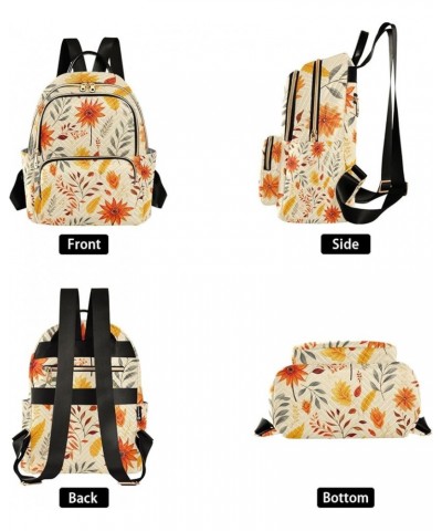 Mini Backpack Purse for Women, Autumn Leaf Flowers Travel Bag Casual Daypack Shoulder Bag Medium $16.31 Backpacks