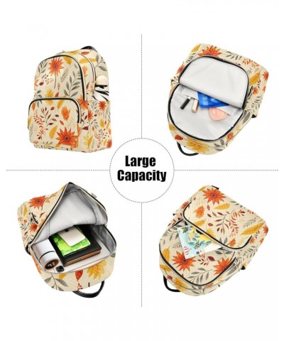 Mini Backpack Purse for Women, Autumn Leaf Flowers Travel Bag Casual Daypack Shoulder Bag Medium $16.31 Backpacks