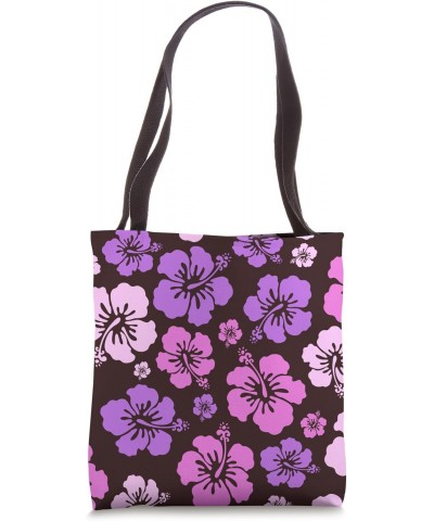 Hibiscus purple Violet pink print Floral Hawaiian Flowers Tote Bag $12.25 Totes