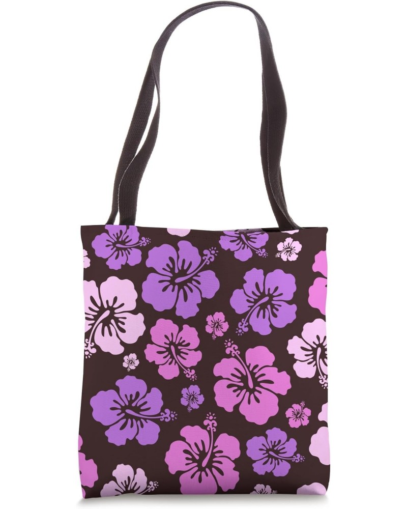 Hibiscus purple Violet pink print Floral Hawaiian Flowers Tote Bag $12.25 Totes