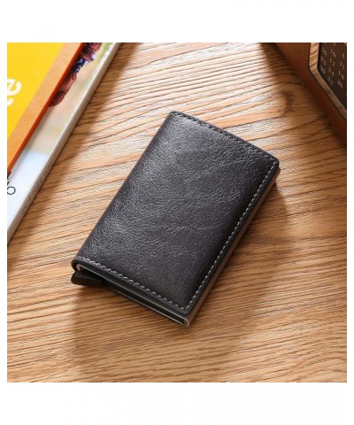 Cork grain Credit Card Wallet Zipper Card Cases Holder with Coin Zipper Purse for Men Women RFID Blocking Carbon pu Black $11...