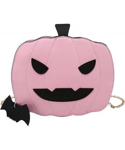 Halloween Purses Gothic Novelty Shoulder Bag Pumpkin Coffin Skull Bat Crossbody Bag holiday Party Gift Candy Bag A-pink $11.5...