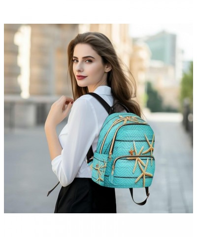 Fashion Backpack Mini Backpack Purse Casual Daily Backpack Starfish on A Blue for Travel for College Work Small $14.62 Backpacks