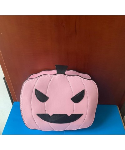 Halloween Purses Gothic Novelty Shoulder Bag Pumpkin Coffin Skull Bat Crossbody Bag holiday Party Gift Candy Bag A-pink $11.5...