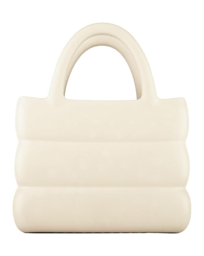 EVA Medium Tote Fashion Jelly Shoulder Bag Pure Colour Simple and easy to match Suitable for outdoor shopping Work Cream Whit...