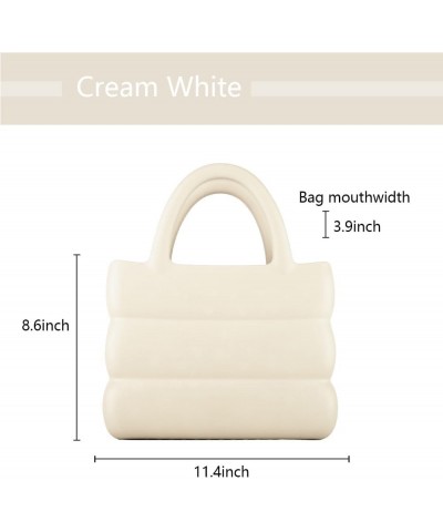 EVA Medium Tote Fashion Jelly Shoulder Bag Pure Colour Simple and easy to match Suitable for outdoor shopping Work Cream Whit...