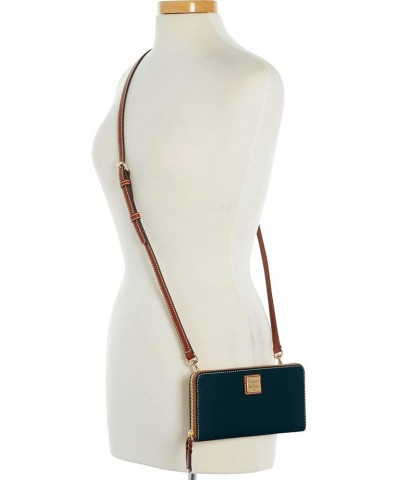 Handbag, Pebble Grain Large Zip Around Wristlet Crossbody Black $44.18 Crossbody Bags