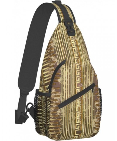 Cross Shoulder Bag Ethnic Egyptian Dress Style Golden Chest Pack Adjustable Strap Hiking Sling Daypack For Men Women $11.48 C...