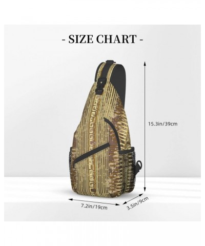 Cross Shoulder Bag Ethnic Egyptian Dress Style Golden Chest Pack Adjustable Strap Hiking Sling Daypack For Men Women $11.48 C...