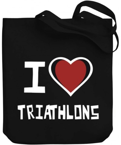 I love Triathlons Bicolor Heart Canvas Tote Bag 10.5" x 16" x 4 $20.00 Totes