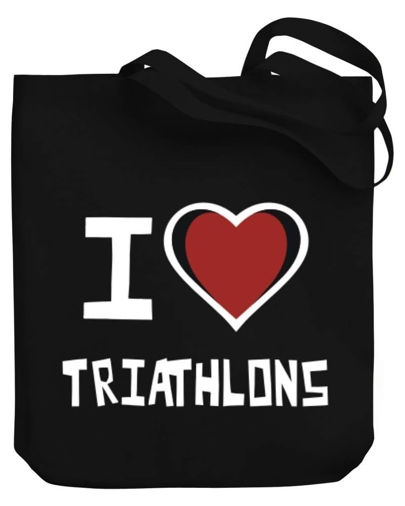 I love Triathlons Bicolor Heart Canvas Tote Bag 10.5" x 16" x 4 $20.00 Totes